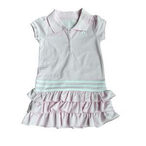 Adidas Polo Dress 4T Pink Stripe Drop Waist Ruffles Tennis or Golf